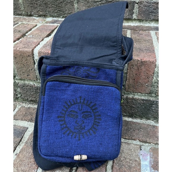 Ganesh Handbags - Ganesh Himal Trading Crossbody Purse Dragonfly Sun Embroidered Royal Blue